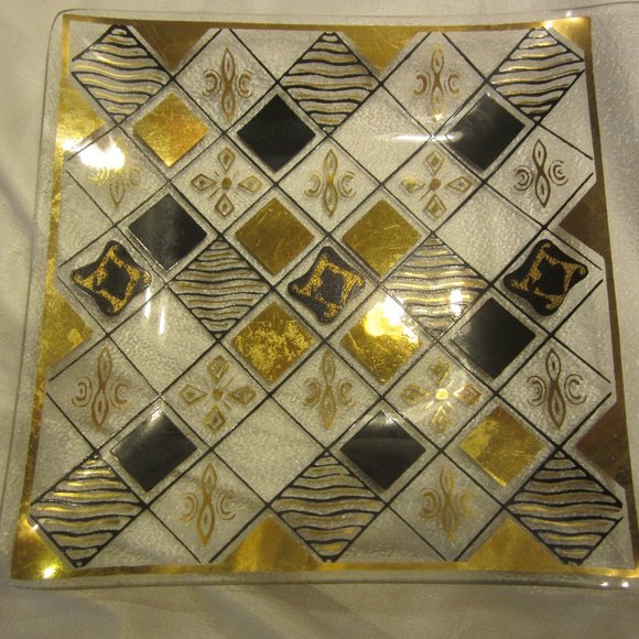 VTG SET OF 3 GLASS DISHES, 2 RELISH DISHES, 1 CANDLE HOLDER - Picture 6 of 9